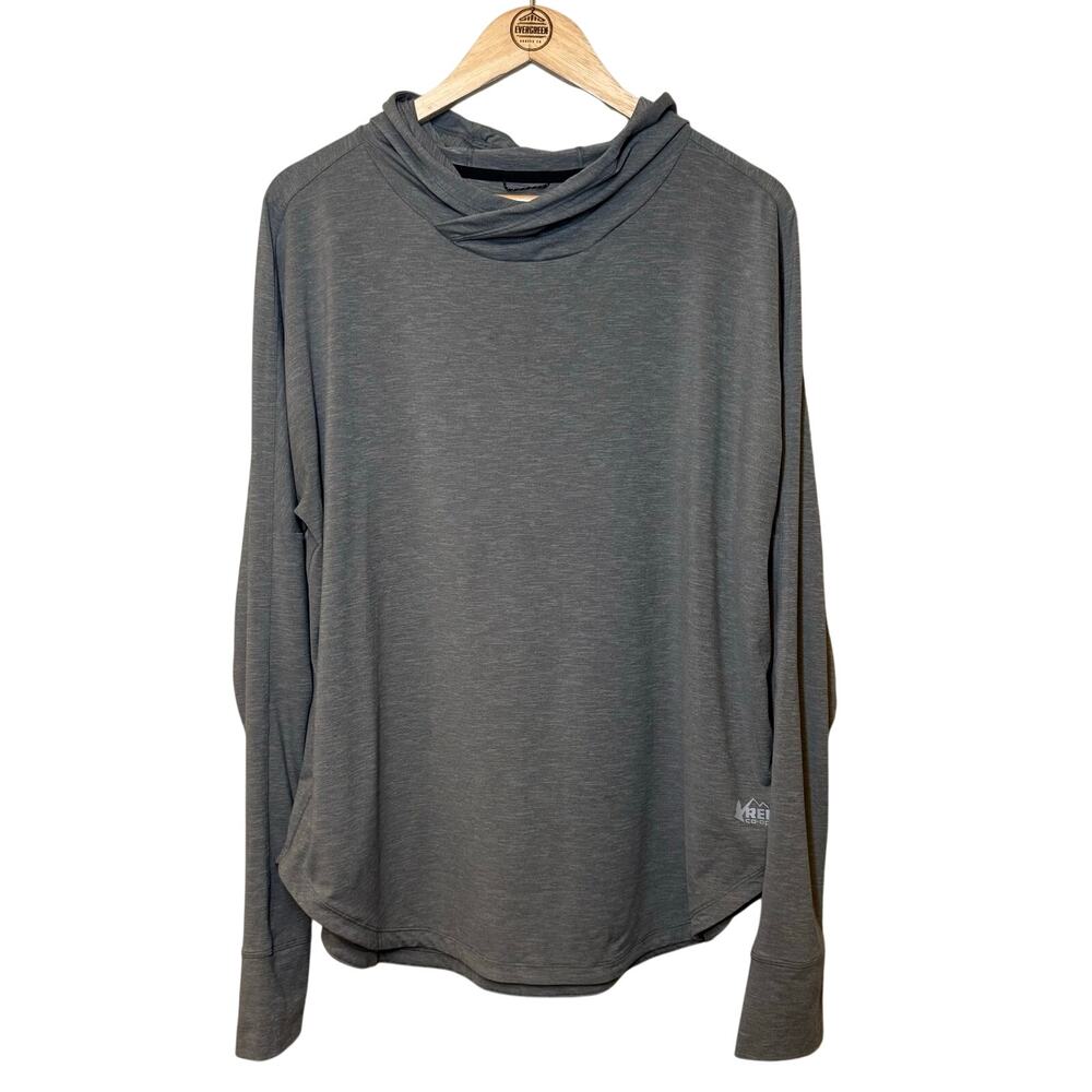 REI Co-Op Sahara Shade Hoodie Hike Run Long Sleeve 50 UPF Gray Women's Plus 1X